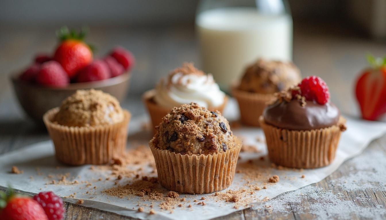 Gluten-free no-bake dessert topped with fresh berries