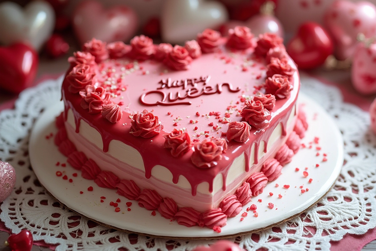 Heart-shaped cake from Dairy Queen with customized decorations and flavors