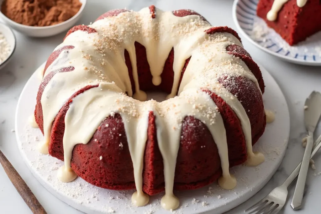 Red velvet Bundt cake with cream cheese frosting from Nothing Bundt Cakes