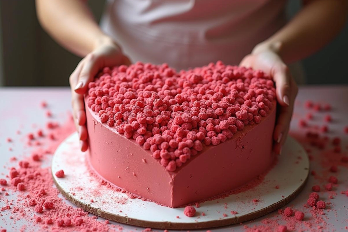 A slice of love cake with rich layers of nuts, spices, and sweet flavors, representing the Sri Lankan, Persian, and Italian variations.