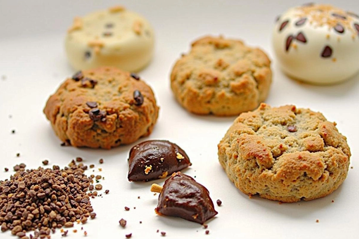 A variety of naturally gluten-free treats including fruits, dark chocolate, and popcorn.