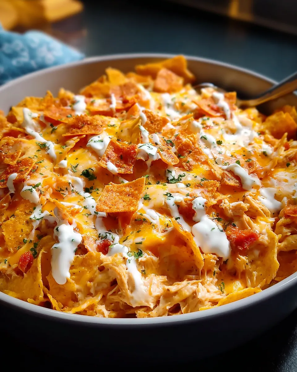 Doritos Cheesy Chicken Casserole is a quick, comforting favorite packed with chicken, cheese, and crunchy chips. Bakes bubbly in just 25 minutes!