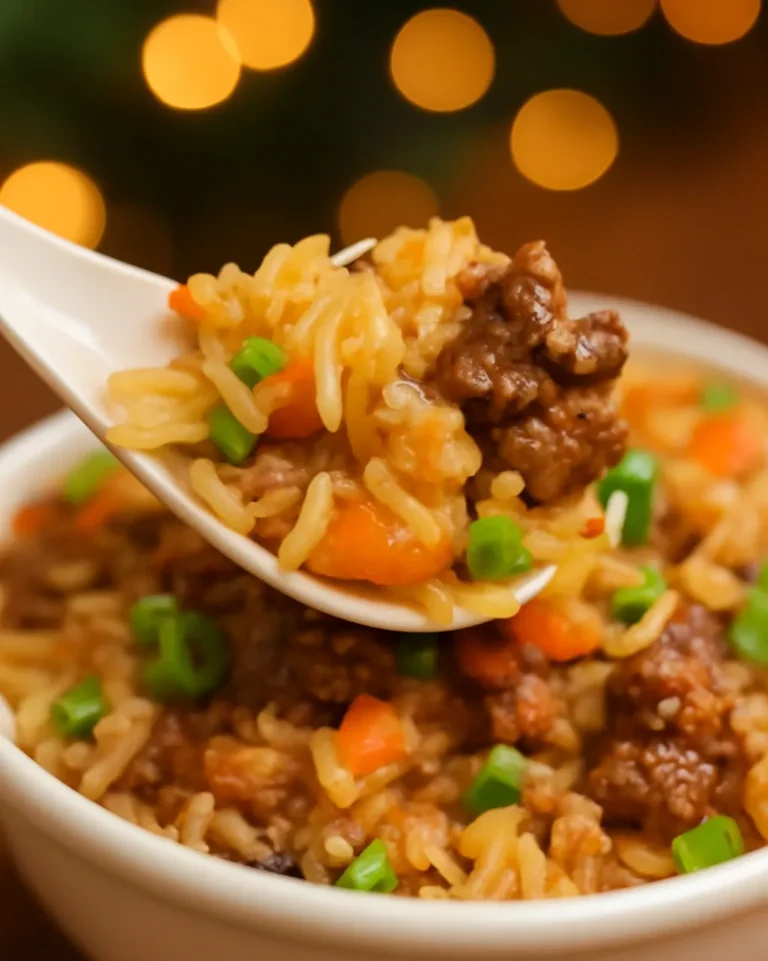 Onion Beef Fried Rice is a quick, flavorful meal packed with savory beef, sweet onions, and vegetables. Ready in under 30 minutes.