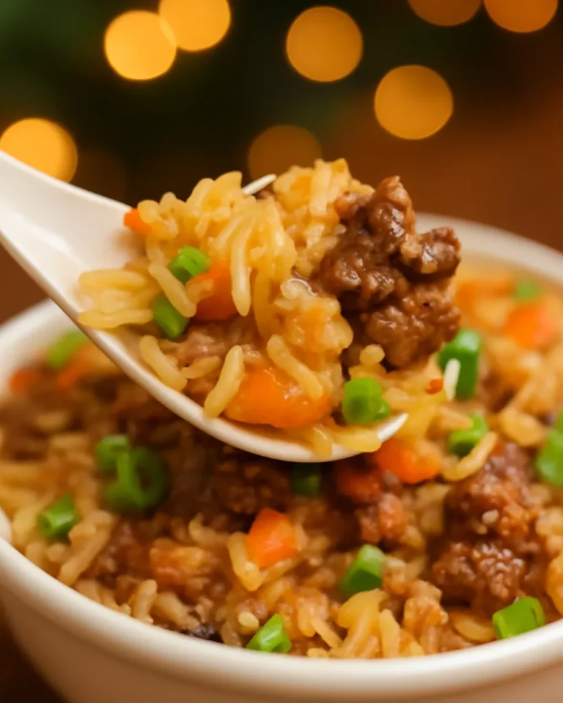 Onion Beef Fried Rice is a quick, flavorful meal packed with savory beef, sweet onions, and vegetables. Ready in under 30 minutes.