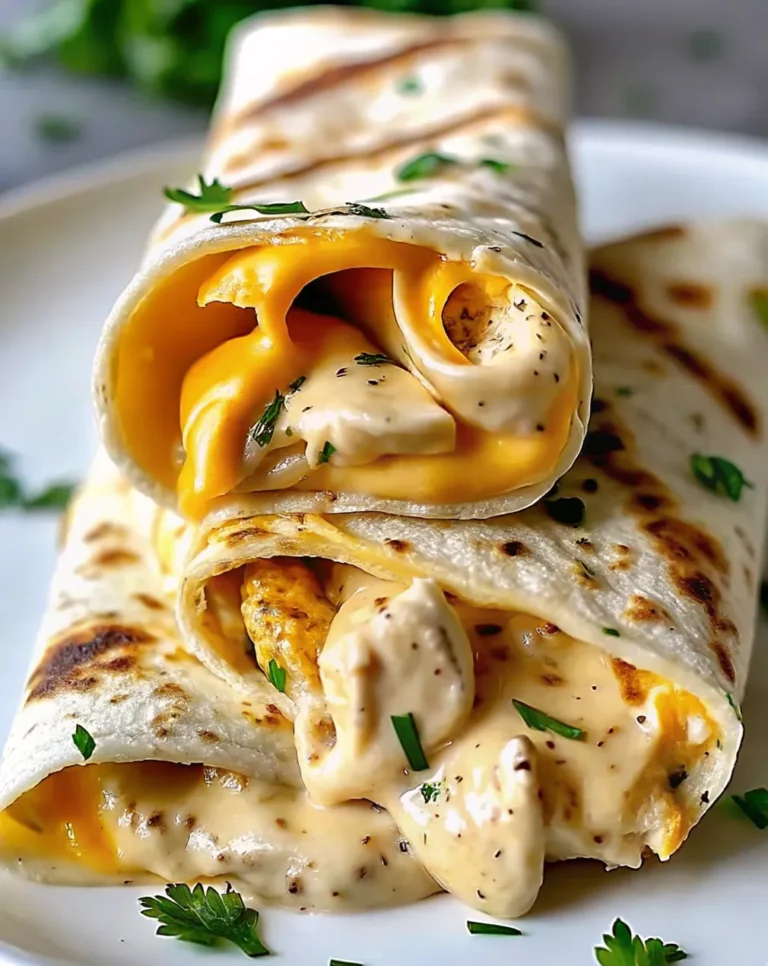 Crispy cheesy chicken garlic wraps sliced and garnished with fresh parsley, ready to serve
