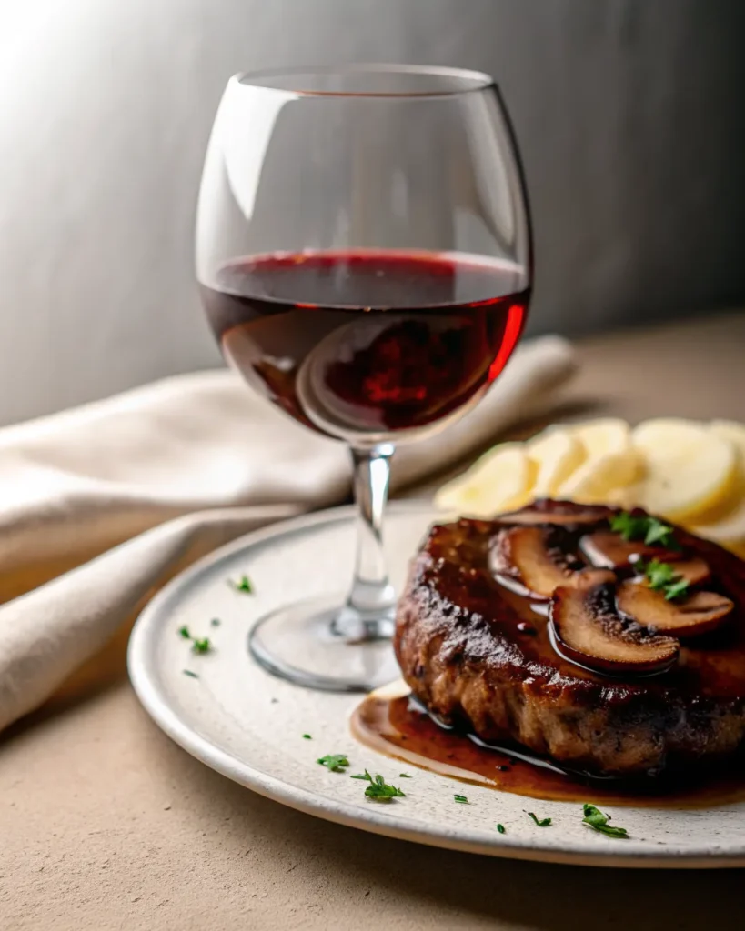 Grilled steak with savory mushroom sauce is a comforting, protein-packed meal with creamy mashed potatoes. A must-try dinner classic!