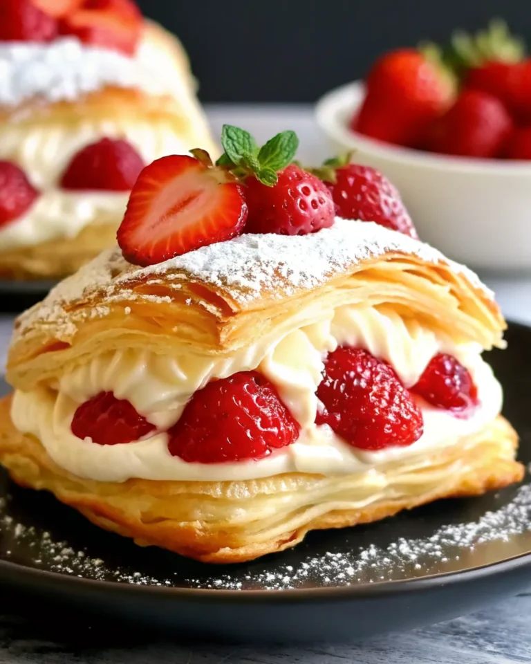 Flaky Strawberry Cream Pastries are quick, irresistible, and filled with whipped cream and berries. Perfect for brunch or dessert!
