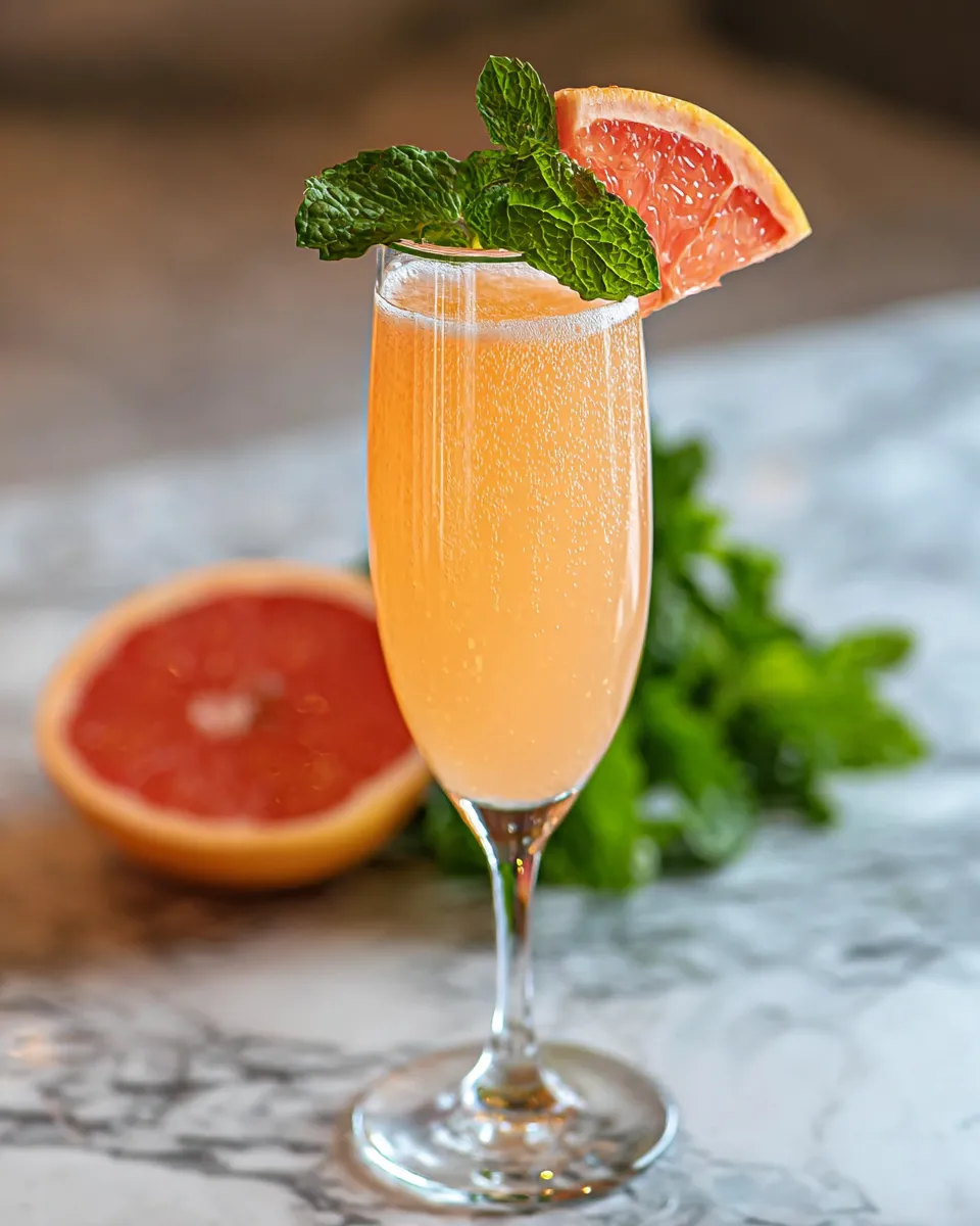 Grapefruit Mimosa Mocktail is a refreshing, alcohol-free brunch drink with citrusy zing and bubbly sparkle—ready in minutes!