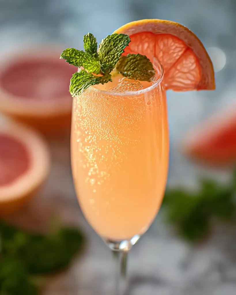 Grapefruit Mimosa Mocktail is a refreshing, alcohol-free brunch drink with citrusy zing and bubbly sparkle—ready in minutes!