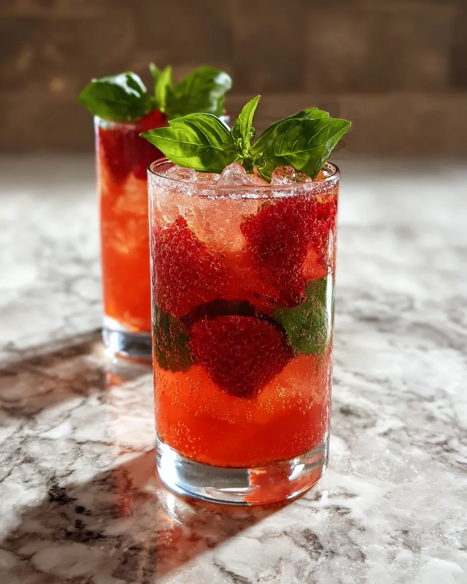 Strawberry Honey Basil Fizz Mocktail (A Refreshing Summer Favorite)