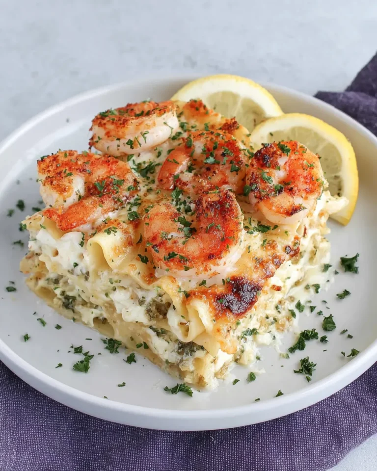 Garlic Butter Shrimp Scampi Lasagna