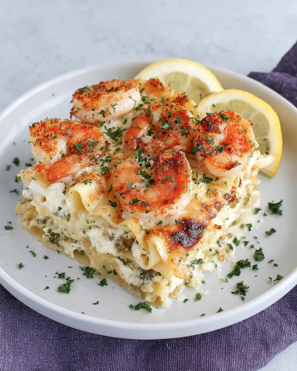 Garlic Butter Shrimp Scampi Lasagna