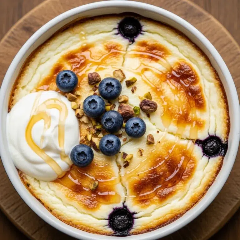 Baked Greek Yogurt is a quick high protein breakfast with creamy texture and simple ingredients, perfect for meal prep or post workout fuel.
