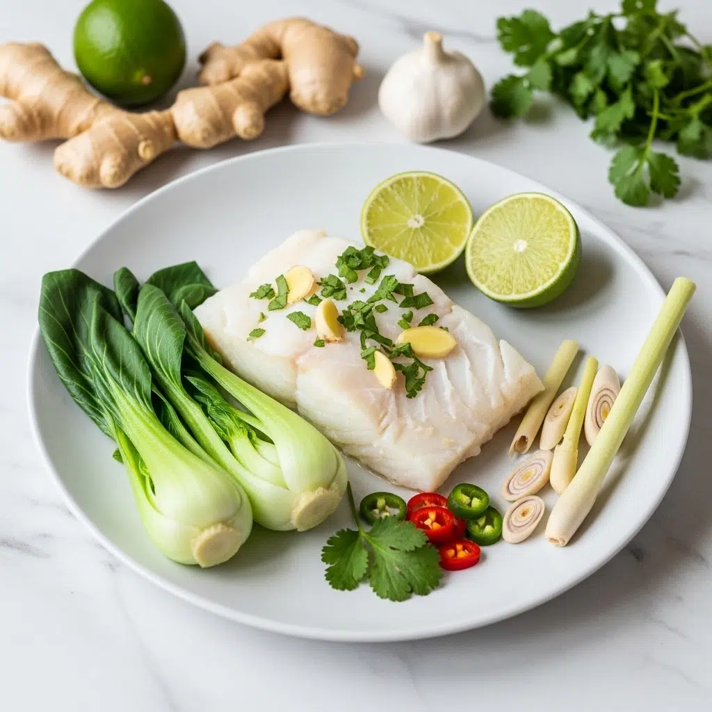 Coconut Poached Cod with Ginger and Lime