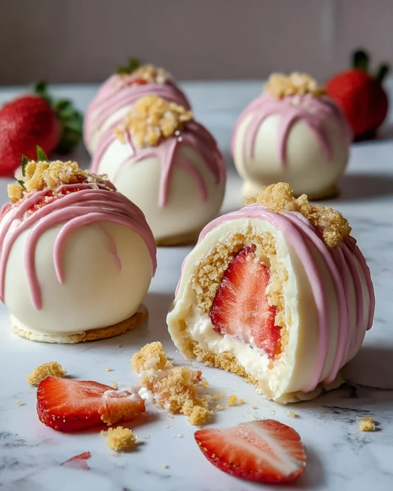 Strawberry Shortcake Egg Bombs with creamy filling, white chocolate shells, and crunchy shortcake. A festive Easter dessert everyone will love.