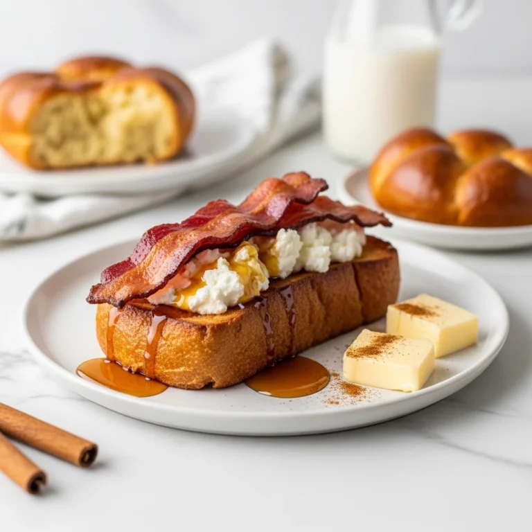 Bourbon Maple Bacon French Toast with crispy bacon, maple glaze, and creamy filling. A sweet, smoky brunch recipe ready in 35 minutes.