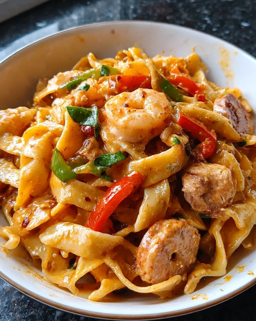 Pappadeaux Mardi Gras Pasta is a creamy Cajun shrimp and sausage pasta packed with bold flavor and comforting Southern spice.