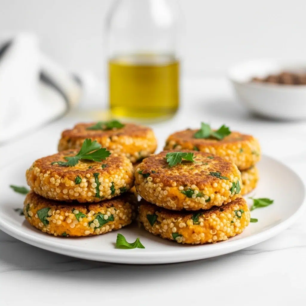 Sweet Potato Quinoa Cakes recipe that’s vegan, gluten free, and easy to make. Crispy outside, soft inside, perfect for snacks or meal prep.