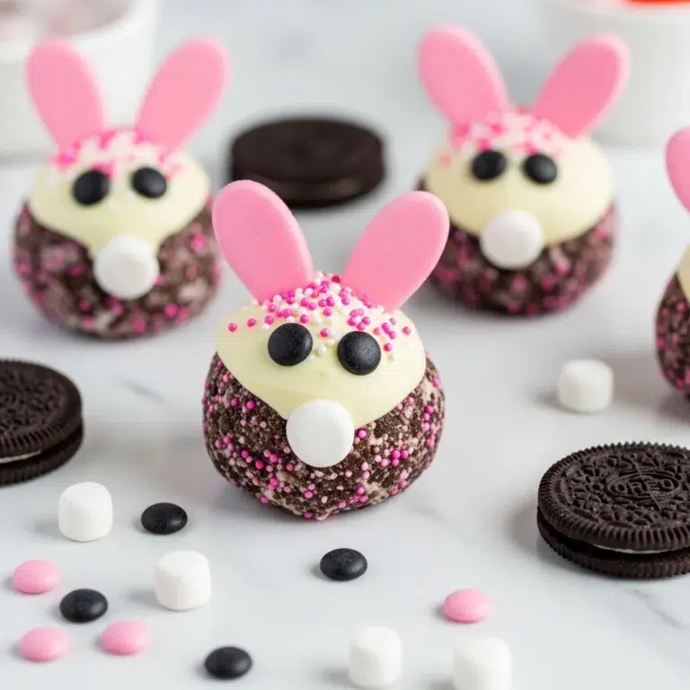 Bunny Oreo Balls are cute no bake Easter treats with creamy Oreo filling and chocolate coating. Easy, festive, and perfect for spring parties.