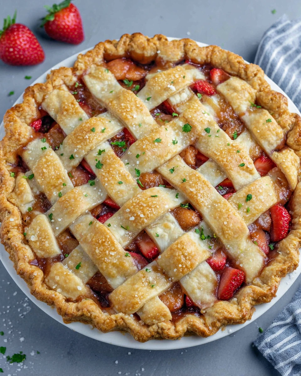 Homemade Strawberry Rhubarb Pie Recipe with Easy Butter Lattice Crust