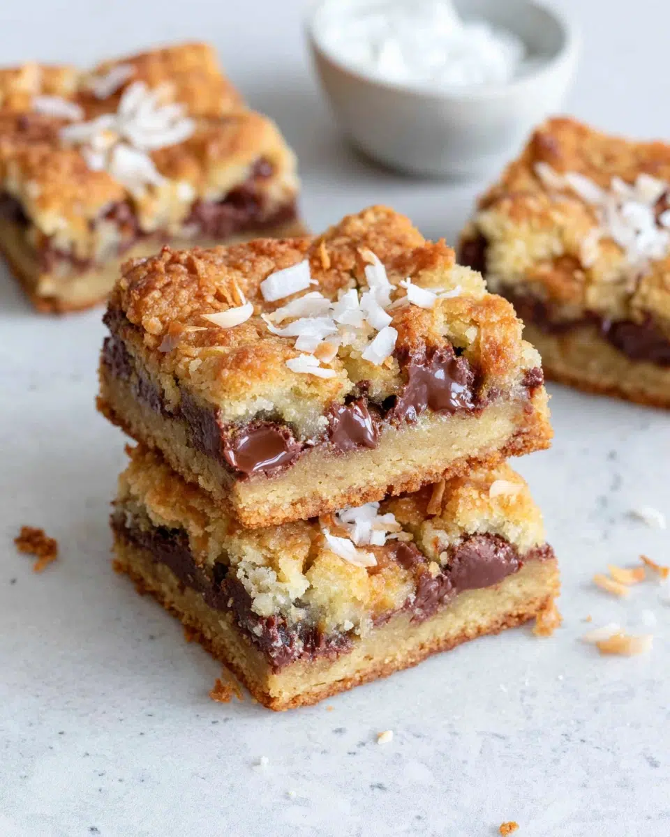 Coconut Toffee Chocolate Chip Cookie Bars