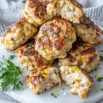 Easy baked Cottage Cheese Parmesan Chicken Bites made with chicken breast, cottage cheese, and Parmesan cheese, photographed in natural light.