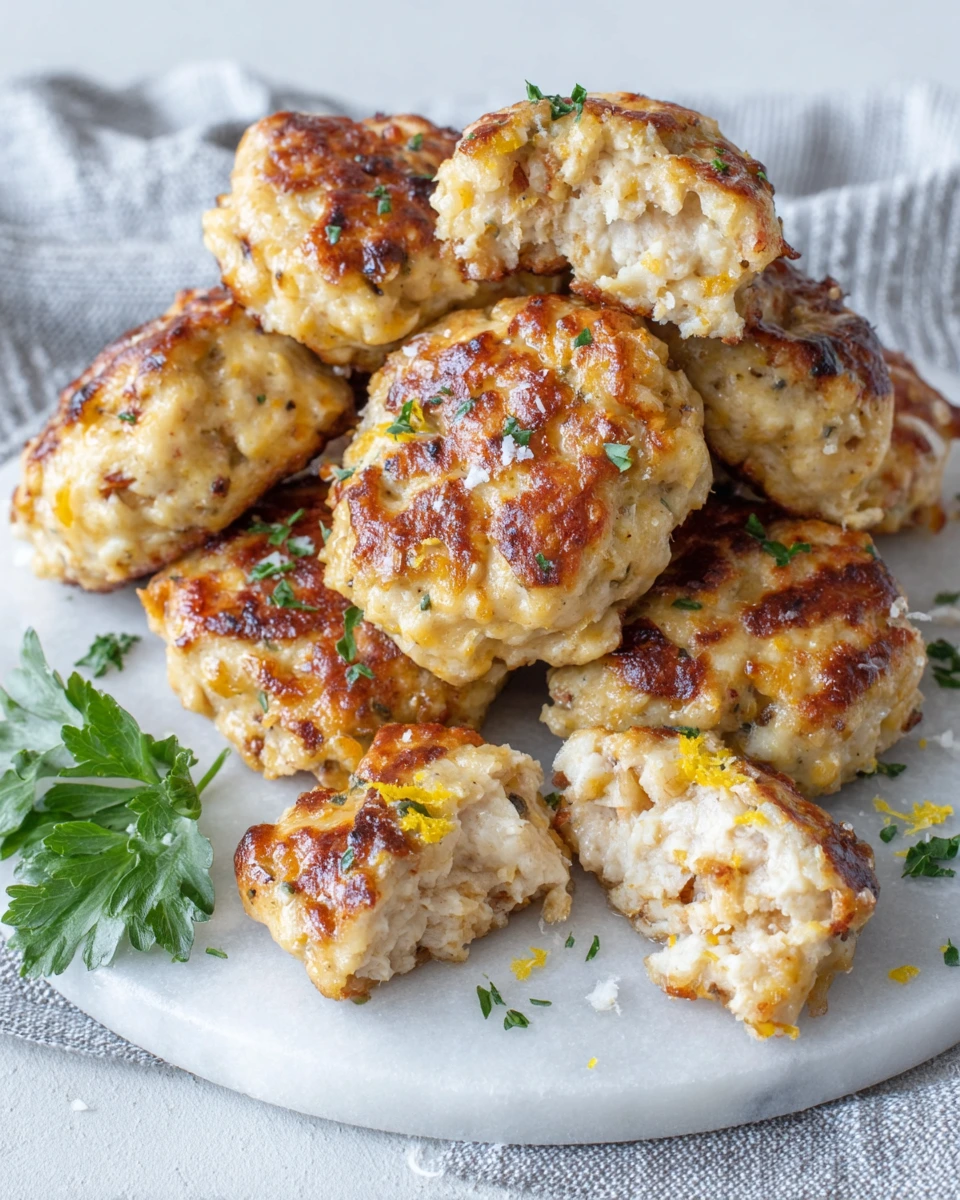 Easy baked Cottage Cheese Parmesan Chicken Bites made with chicken breast, cottage cheese, and Parmesan cheese, photographed in natural light.