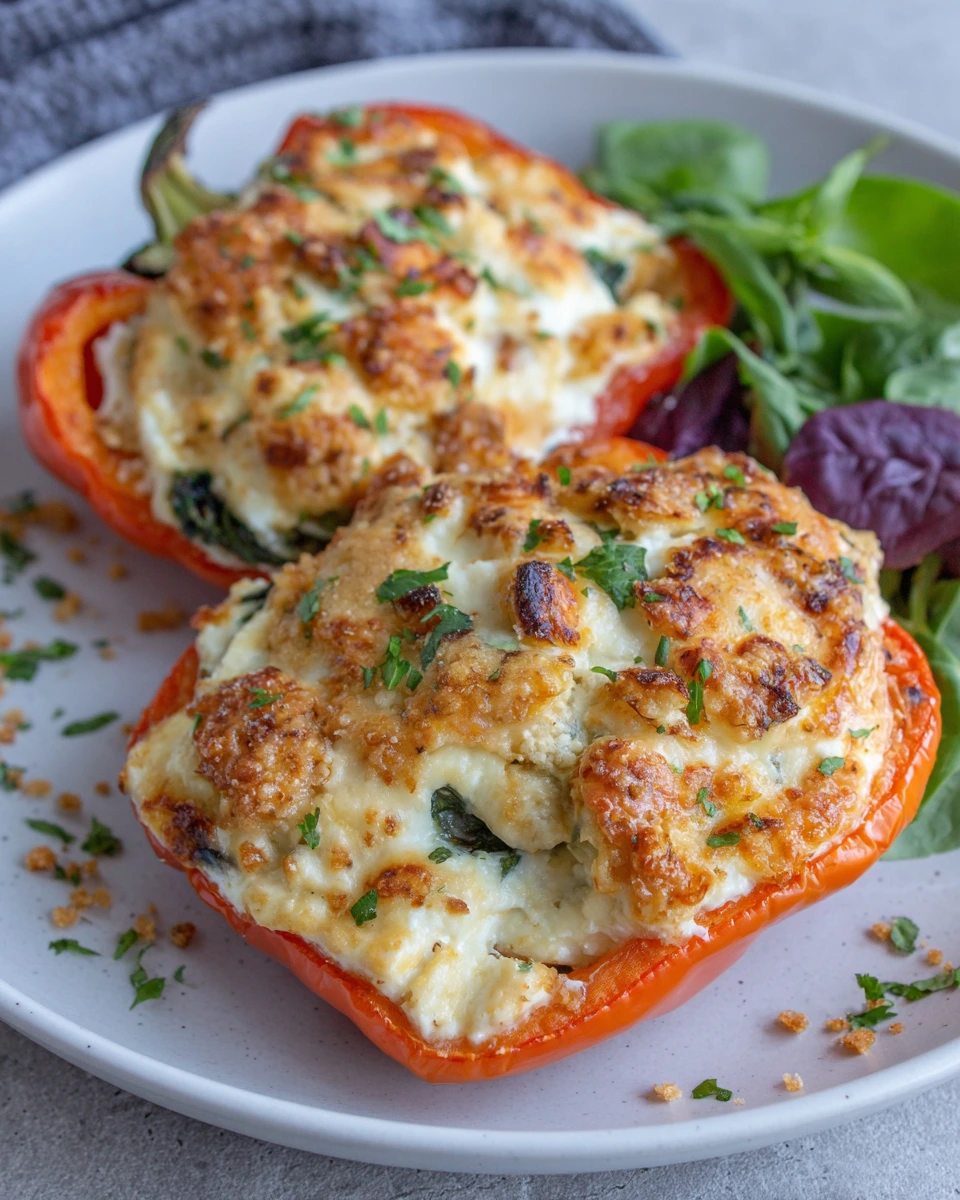 Herby Ricotta Stuffed Peppers