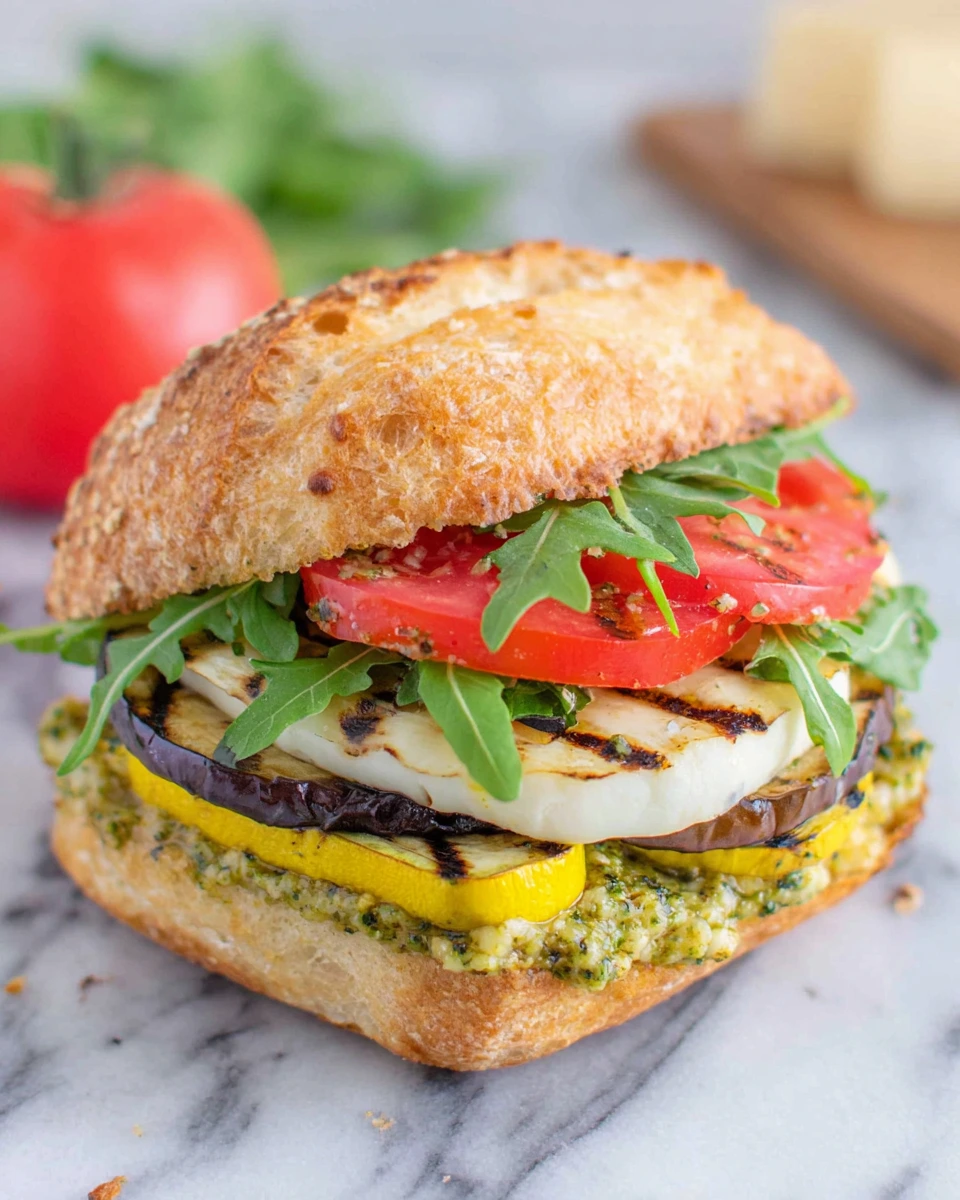 Marinated Grilled Veggie Summer Sandwich Recipe