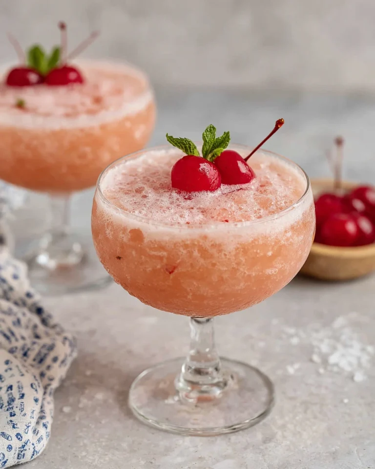 Pink Lady Mocktail served in a chilled coupe glass with a fluffy foam topping and cherry garnish. This refreshing non-alcoholic drink is made with apple juice, fresh lemon juice, grenadine, and club soda, creating a beautiful pink color and elegant presentation perfect for parties, brunches, and special occasions.