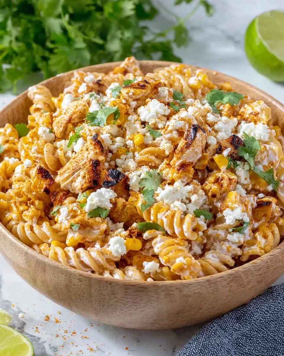 Zesty Mexican Street Corn Chicken Pasta Salad