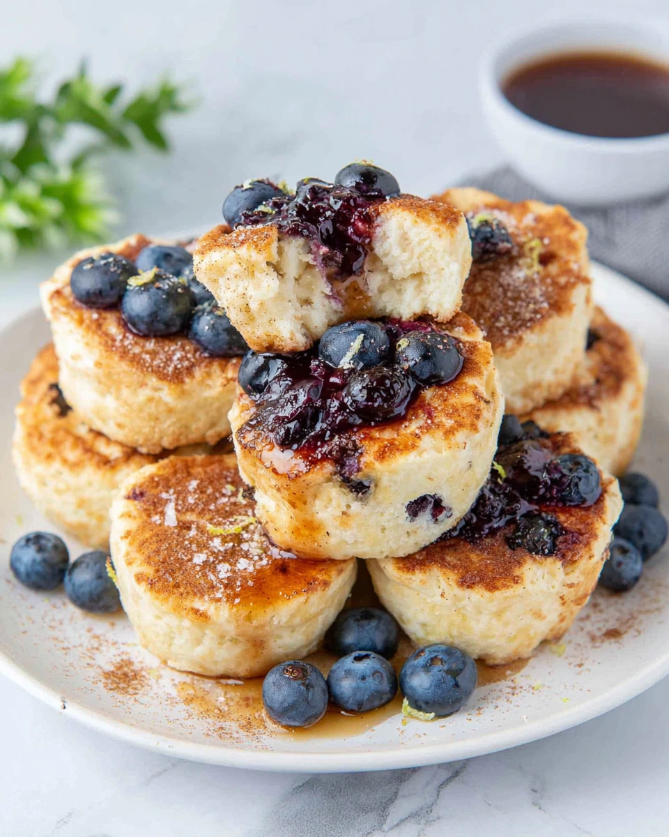 Easy 15-Minute Lemon Blueberry Cottage Cheese Pancake Bites