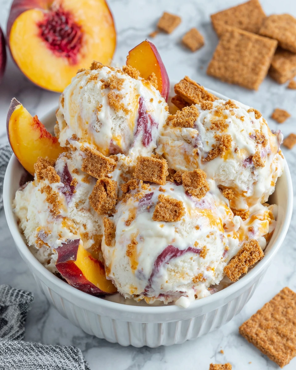 No-Churn Peach Cheesecake Ice Cream