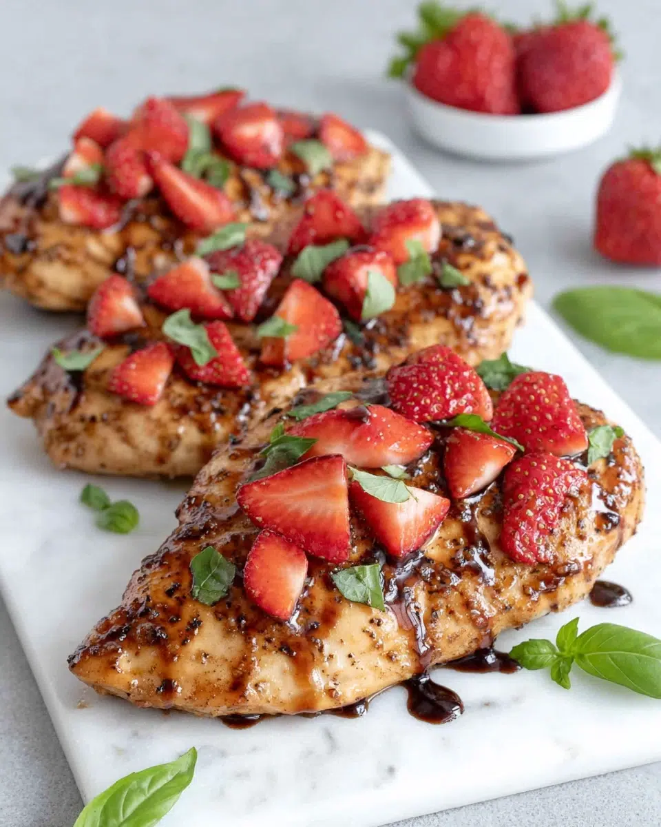 Strawberry Basil Chicken with Honey Balsamic Glaze