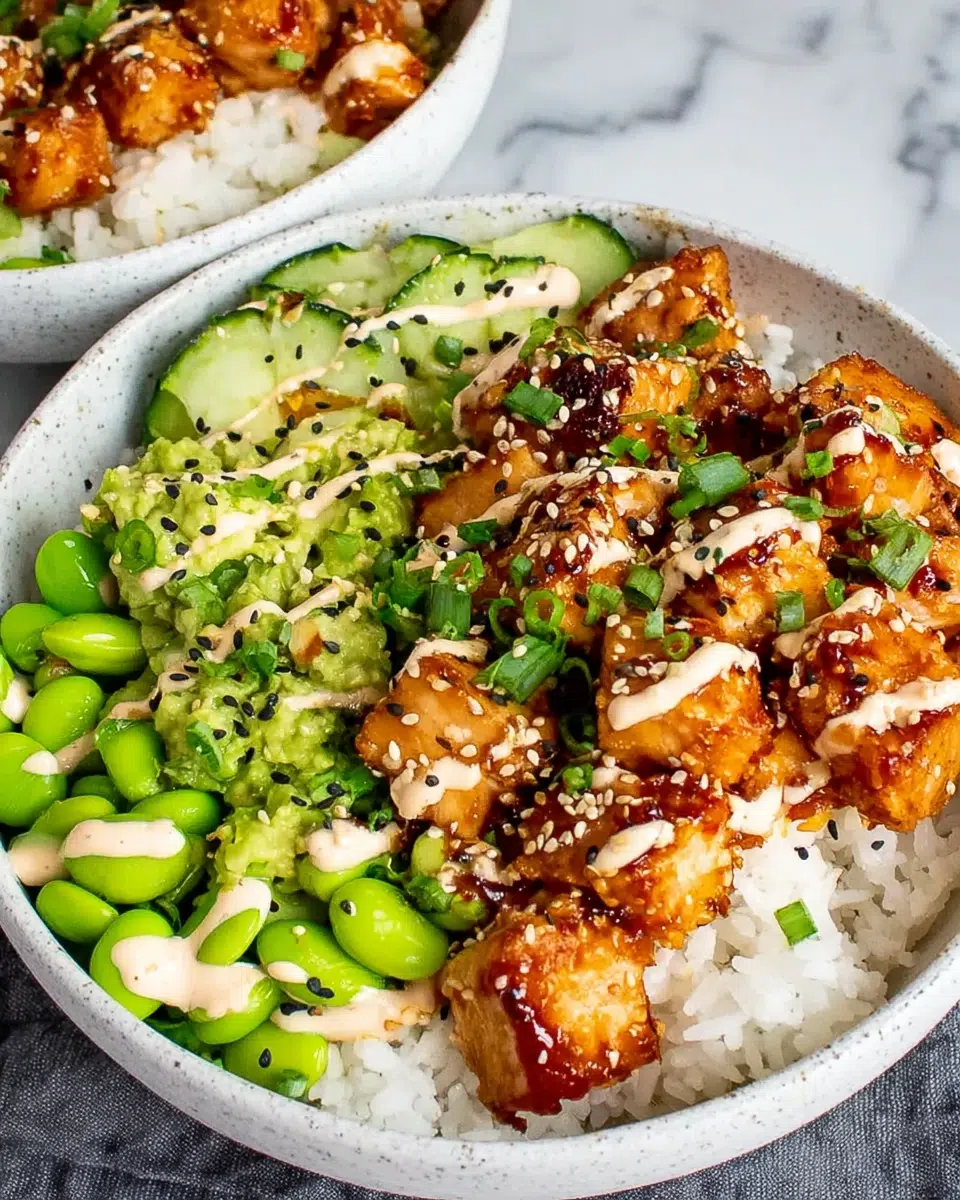 Honey Sriracha Salmon Bowls