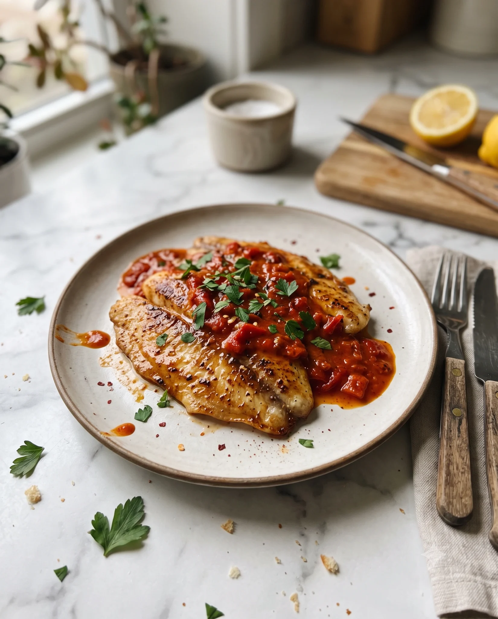 Savory Tilapia in Bold Roasted Pepper Sauce Recipe