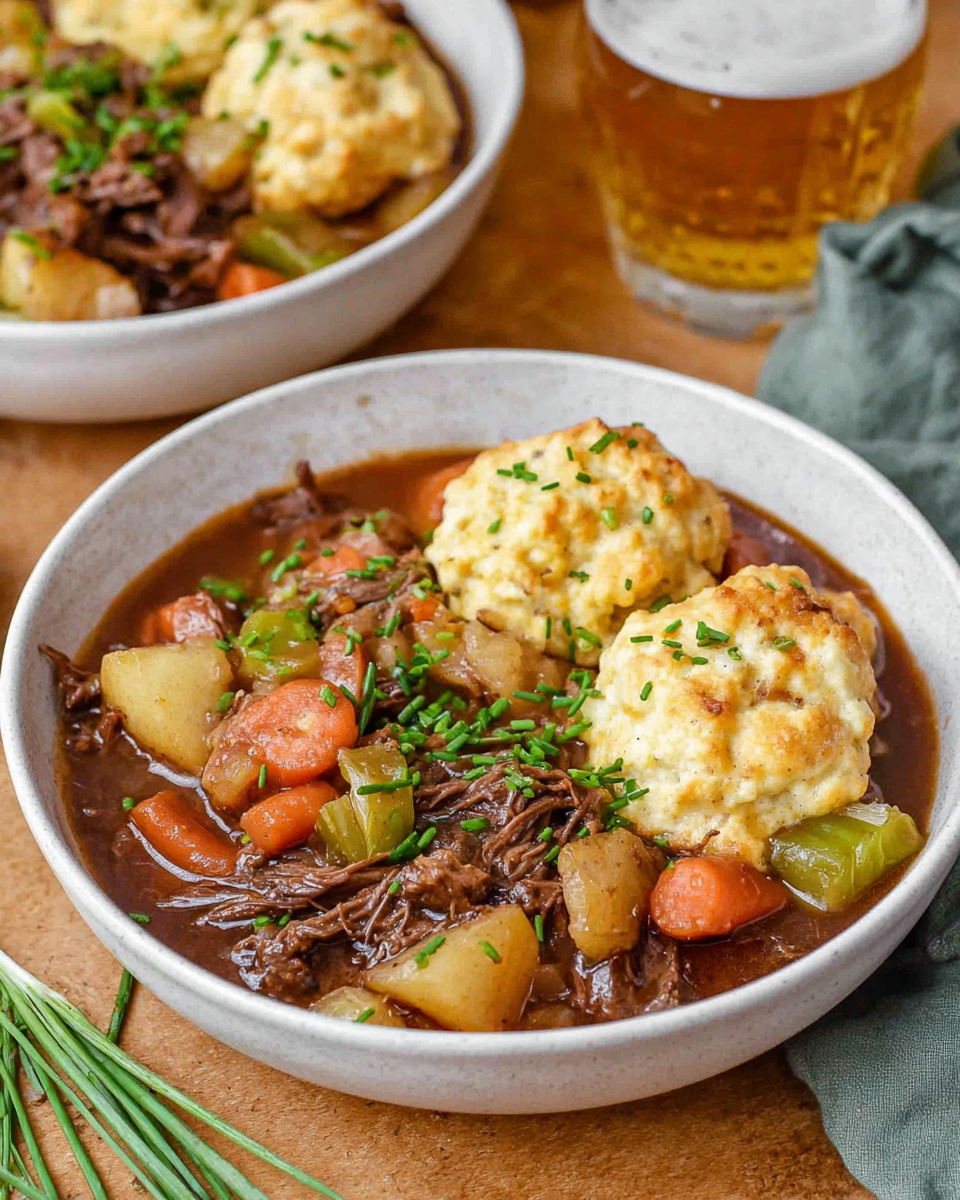 Irish Beef Stew and Cheddar Dumplings